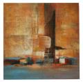 Detail produktu - obraz - olej na plátně - město v taplých a studených barvách - 80x80 cm